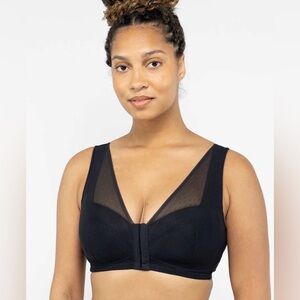 UNDERSTANCE Sz 38 D-DD Sheer Mesh NOELLE FRONT-CLOSE WIRELESS SOFT CUP BRA NEW